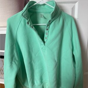 Altard State Green Snap Pullover Sweatshirt